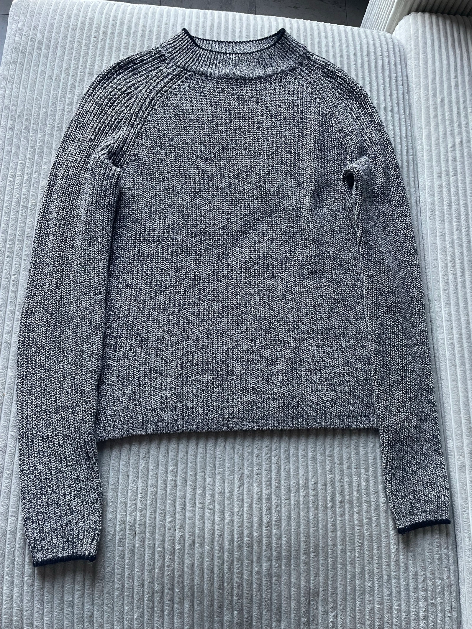 Pull maille noir blanc